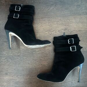 Manolo Blahnik Black Suede Booties